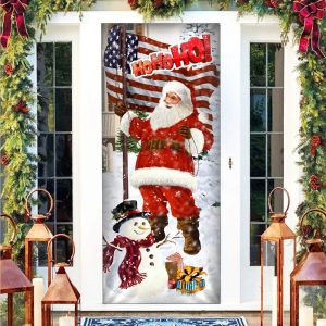 Ho Ho Ho Saus Door Cover Merry Christmas Home Decor Christmas Outdoor Decoration 4
