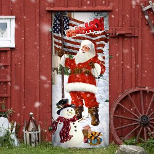 Ho Ho Ho Saus Door Cover Merry Christmas Home Decor Christmas Outdoor Decoration 5