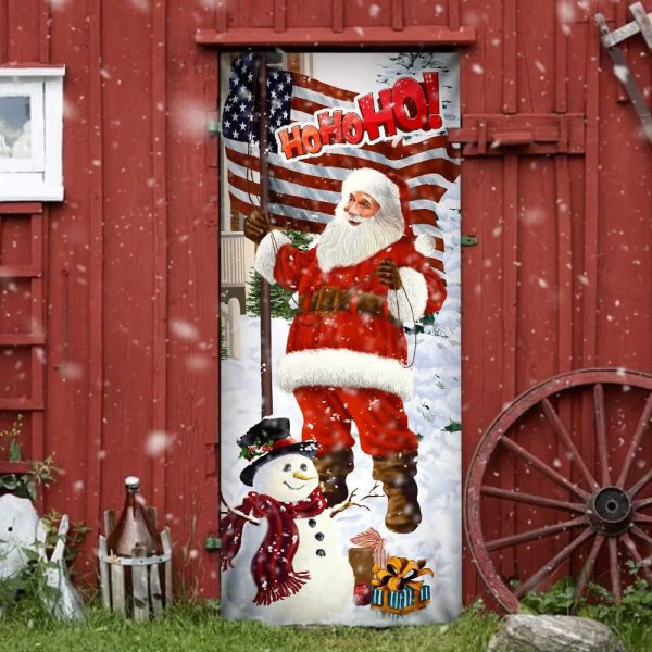 Ho Ho Ho Saus Door Cover – Merry Christmas Home Decor – Christmas Outdoor Decoration