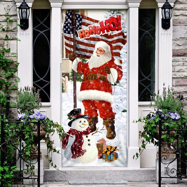 Ho Ho Ho Saus Door Cover – Merry Christmas Home Decor – Christmas Outdoor Decoration