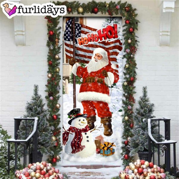 Ho Ho Ho Saus Door Cover – Merry Christmas Home Decor – Christmas Outdoor Decoration