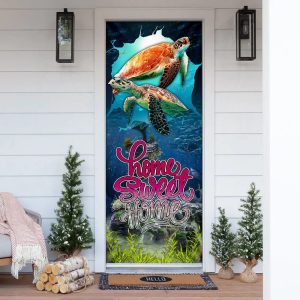 Home Sweet Home. Turtle Lover Door Cover Unique Gifts Doorcover Holiday Decor 1
