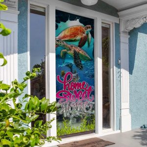 Home Sweet Home. Turtle Lover Door Cover Unique Gifts Doorcover Holiday Decor 3