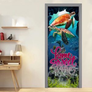 Home Sweet Home. Turtle Lover Door Cover Unique Gifts Doorcover Holiday Decor 4