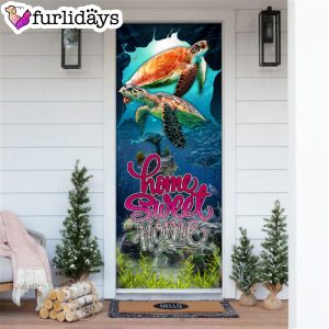 Home Sweet Home. Turtle Lover Door Cover Unique Gifts Doorcover Holiday Decor 6