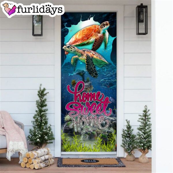 Home Sweet Home. Turtle Lover Door Cover – Unique Gifts Doorcover – Holiday Decor