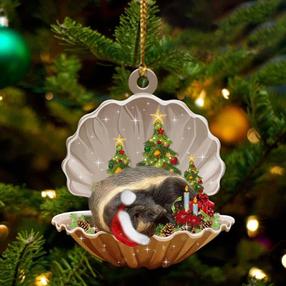 Honey Badger3 - Sleeping Pearl in Christmas Two Sided Ornament - Christmas Ornaments For Dog Lovers
