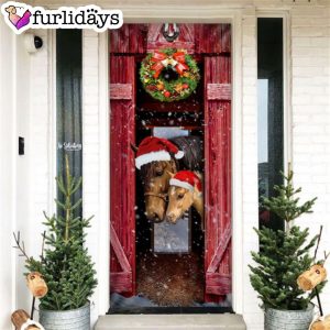 Horse Christmas Barn Door Cover Christmas Horse Decor Christmas Outdoor Decoration Unique Gifts Doorcover 6