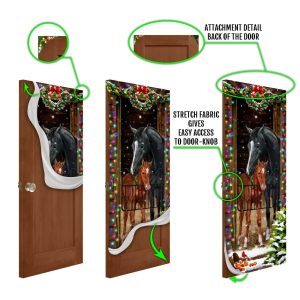Horse Christmas Door Couple Happy Couple Christmas Outdoor Decoration Unique Gifts Doorcover 5