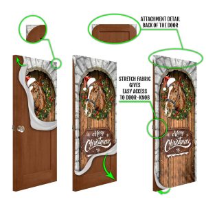 Horse Christmas Door Cover Christmas Horse Decor Christmas Outdoor Decoration Unique Gifts Doorcover 6