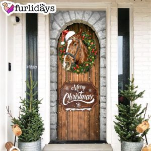 Horse Christmas Door Cover Christmas Horse Decor Christmas Outdoor Decoration Unique Gifts Doorcover 7
