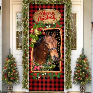 Horse Christmas Door Cover 1 Christmas Horse Decor Christmas Outdoor Decoration Unique Gifts Doorcover 3