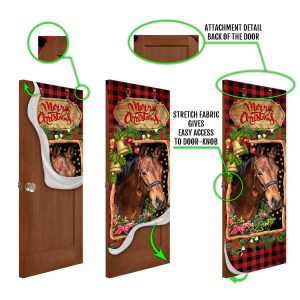 Horse Christmas Door Cover 1 Christmas Horse Decor Christmas Outdoor Decoration Unique Gifts Doorcover 4