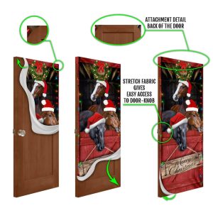 Horse Door Cover Merry Christmas Door Cover Christmas Horse Decor Housewarming Gifts 6