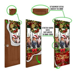 Horse Door Cover Funny Christmas Horses Christmas Horse Decor Christmas Outdoor Decoration 5