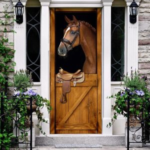 Horse In Stable Door Cover Unique Gifts Doorcover Christmas Gift For Friends 3