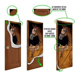 Horse In Stable Door Cover Unique Gifts Doorcover Christmas Gift For Friends 5