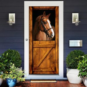 Horse In Stable Door Cover Unique Gifts Doorcover Holiday Decor 2