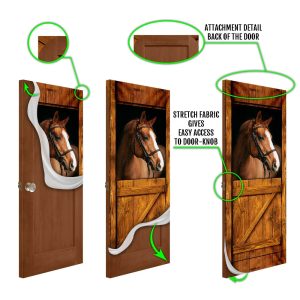 Horse In Stable Door Cover Unique Gifts Doorcover Holiday Decor 6