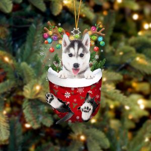 Husky 2 In Snow Pocket Christmas…