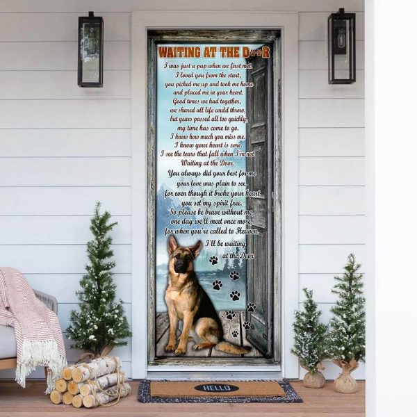 I’ll Be Waiting At The Door. German Shepherd Door Cover – Xmas Outdoor Decoration – Gifts For Dog Lovers