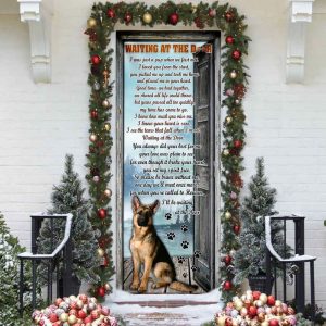 I ll Be Waiting At The Door. German Shepherd Door Cover Xmas Outdoor Decoration Gifts For Dog Lovers 2