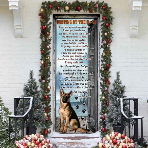 I’ll Be Waiting At The Door. German Shepherd Door Cover – Xmas Outdoor Decoration – Gifts For Dog Lovers