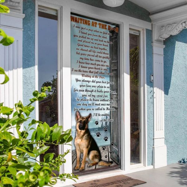 I’ll Be Waiting At The Door. German Shepherd Door Cover – Xmas Outdoor Decoration – Gifts For Dog Lovers