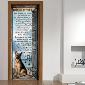 I ll Be Waiting At The Door. German Shepherd Door Cover Xmas Outdoor Decoration Gifts For Dog Lovers 4