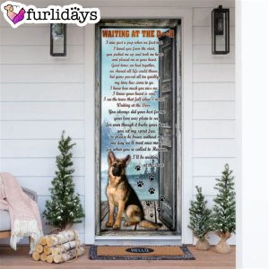 I ll Be Waiting At The Door. German Shepherd Door Cover Xmas Outdoor Decoration Gifts For Dog Lovers 6