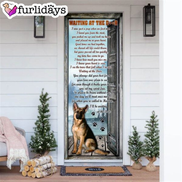 I’ll Be Waiting At The Door. German Shepherd Door Cover – Xmas Outdoor Decoration – Gifts For Dog Lovers