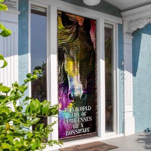 In A World Full Of Princesses Be A Bossmare. Horse Lover Door Cover Unique Gifts Doorcover 3