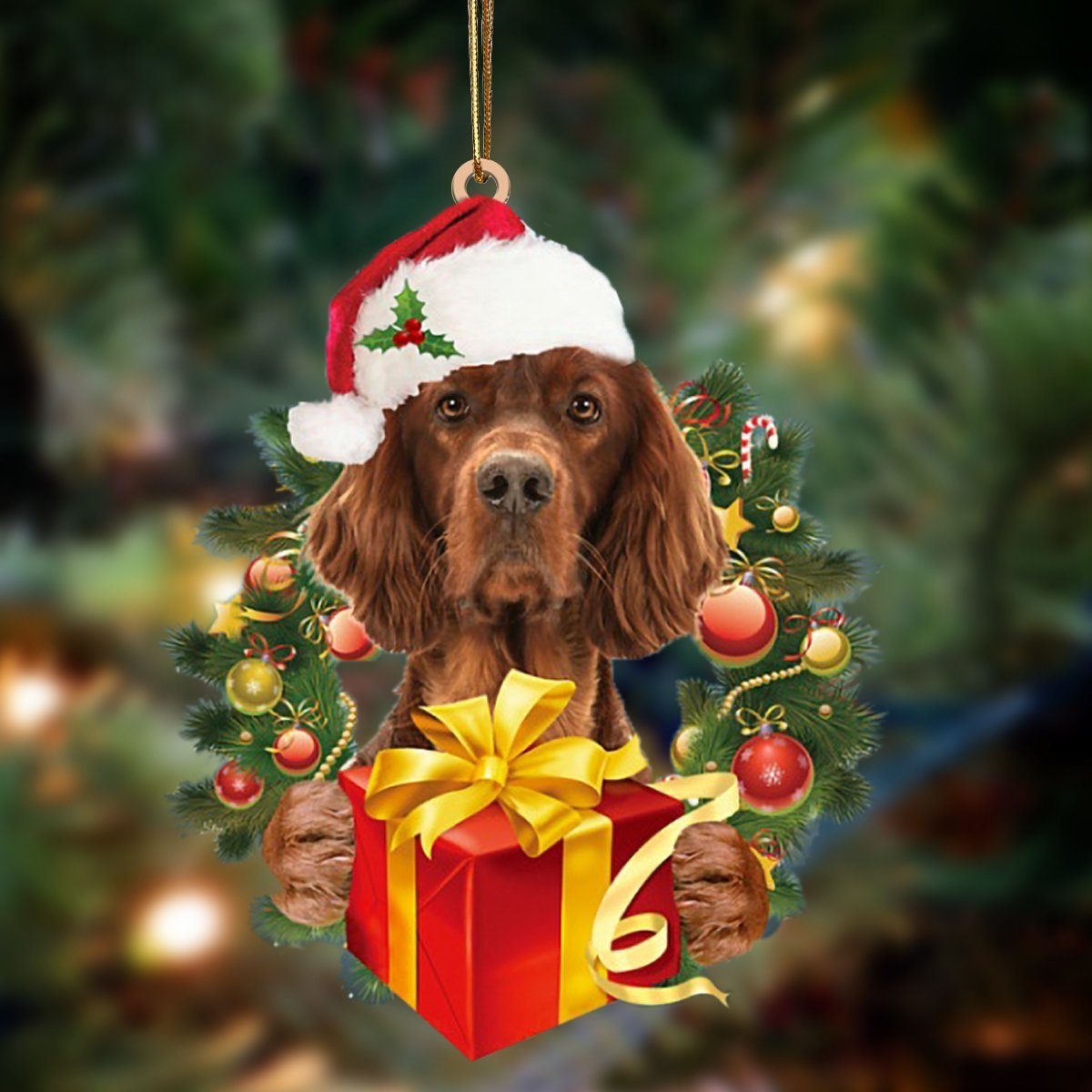 Irish Setter Give Gifts Hanging Ornament - Flat Acrylic Dog Ornament – Dog Lovers Gifts For Him Or Her