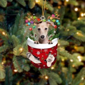 Italian Greyhound In Snow Pocket Christmas…