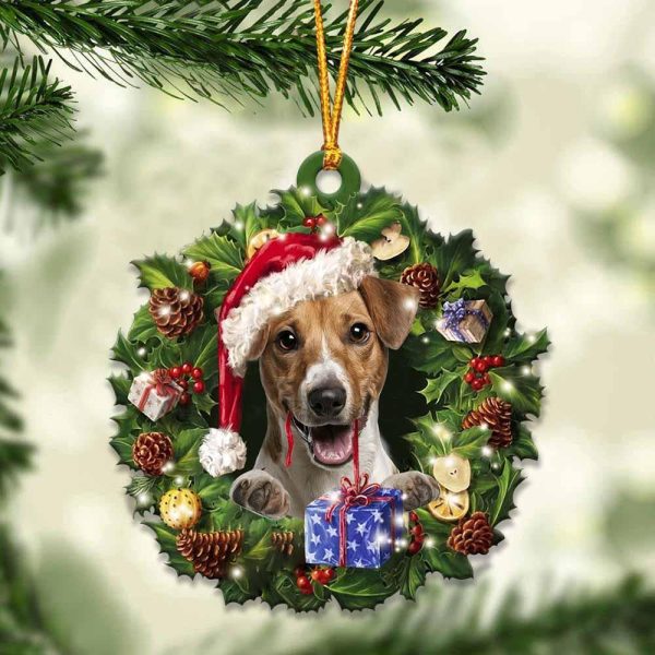 Jack Russell Terrier And Christmas Ornament – Acrylic Dog Ornament – Gifts For Dog Lovers