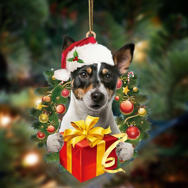 Jack Russell Terrier Give Gifts Hanging Ornament – Flat Acrylic Dog Ornament – Dog Lovers Gifts For Him Or Her