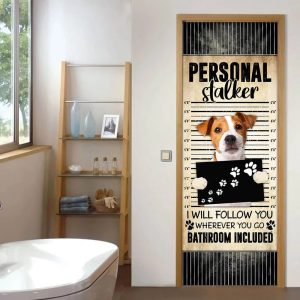 Jack Russell Terrier I Will Follow You Wherever You Go Bathroom Included Door Cover Gifts For Dog Lovers 3
