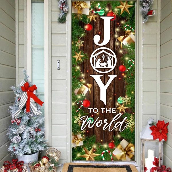 Joy To The World Christmas Door Cover – Unique Gifts Doorcover – Holiday Decor