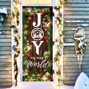 Joy To The World Christmas Door Cover Unique Gifts Doorcover Holiday Decor 3