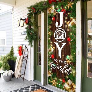 Joy To The World Christmas Door Cover Unique Gifts Doorcover Holiday Decor 6