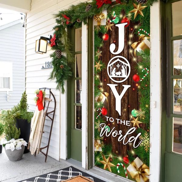 Joy To The World Christmas Door Cover – Unique Gifts Doorcover – Holiday Decor