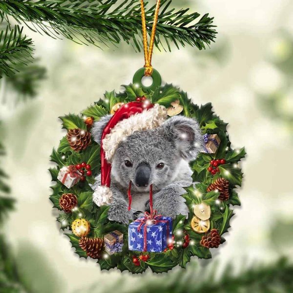 Koala And Christmas Ornament – Acrylic Koala Ornament – Gifts For Animals Lovers