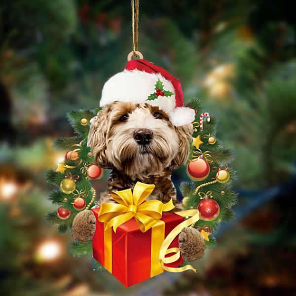 Labradoodle Give Gifts Hanging Ornament – Flat Acrylic Dog Ornament – Dog Lovers Gifts For Him Or Her