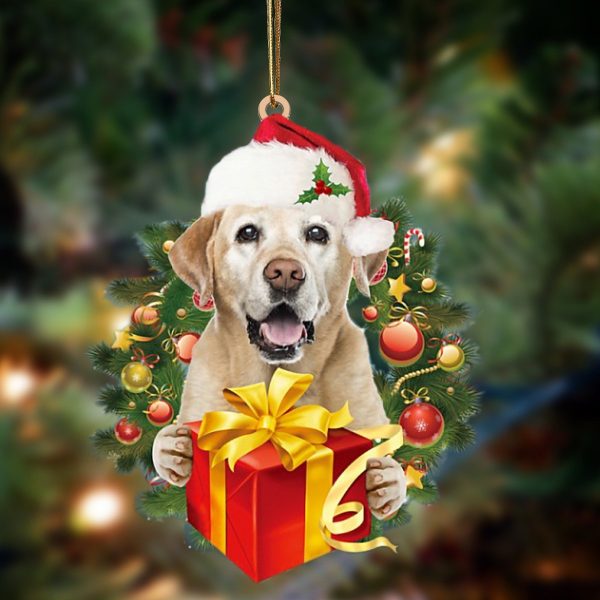 Labrador Give Gifts Hanging Ornament – Flat Acrylic Dog Ornament – Dog Lovers Gifts For Him Or Her