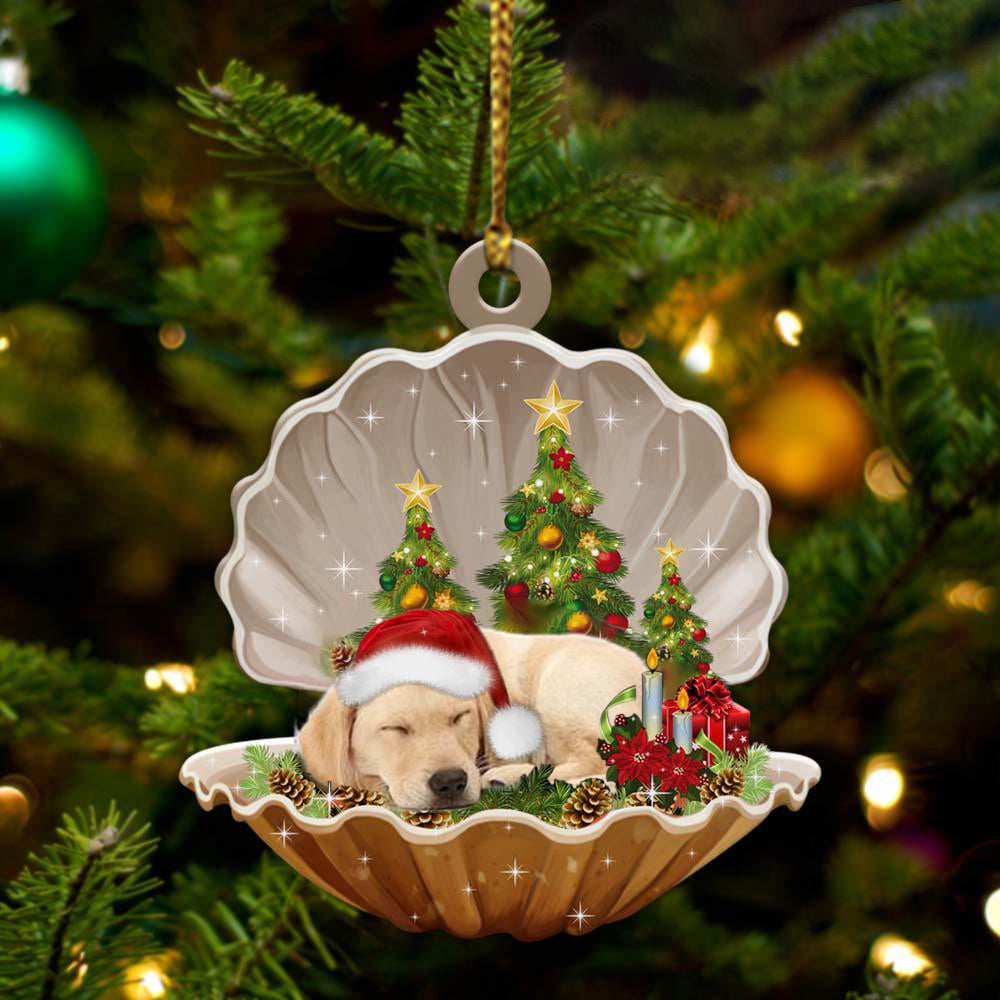 Labrador Retriever3 - Sleeping Pearl in Christmas Two Sided Ornament - Christmas Ornaments For Dog Lovers