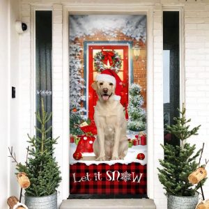 Labrador Retriever Let It Snow Christmas Door Cover Xmas Outdoor Decoration Gifts For Dog Lovers 1