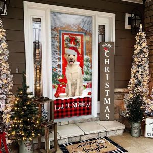 Labrador Retriever Let It Snow Christmas Door Cover Xmas Outdoor Decoration Gifts For Dog Lovers 2