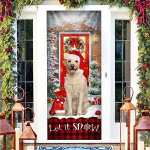 Labrador Retriever Let It Snow Christmas Door Cover Xmas Outdoor Decoration Gifts For Dog Lovers 3