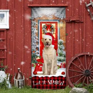 Labrador Retriever Let It Snow Christmas Door Cover Xmas Outdoor Decoration Gifts For Dog Lovers 4
