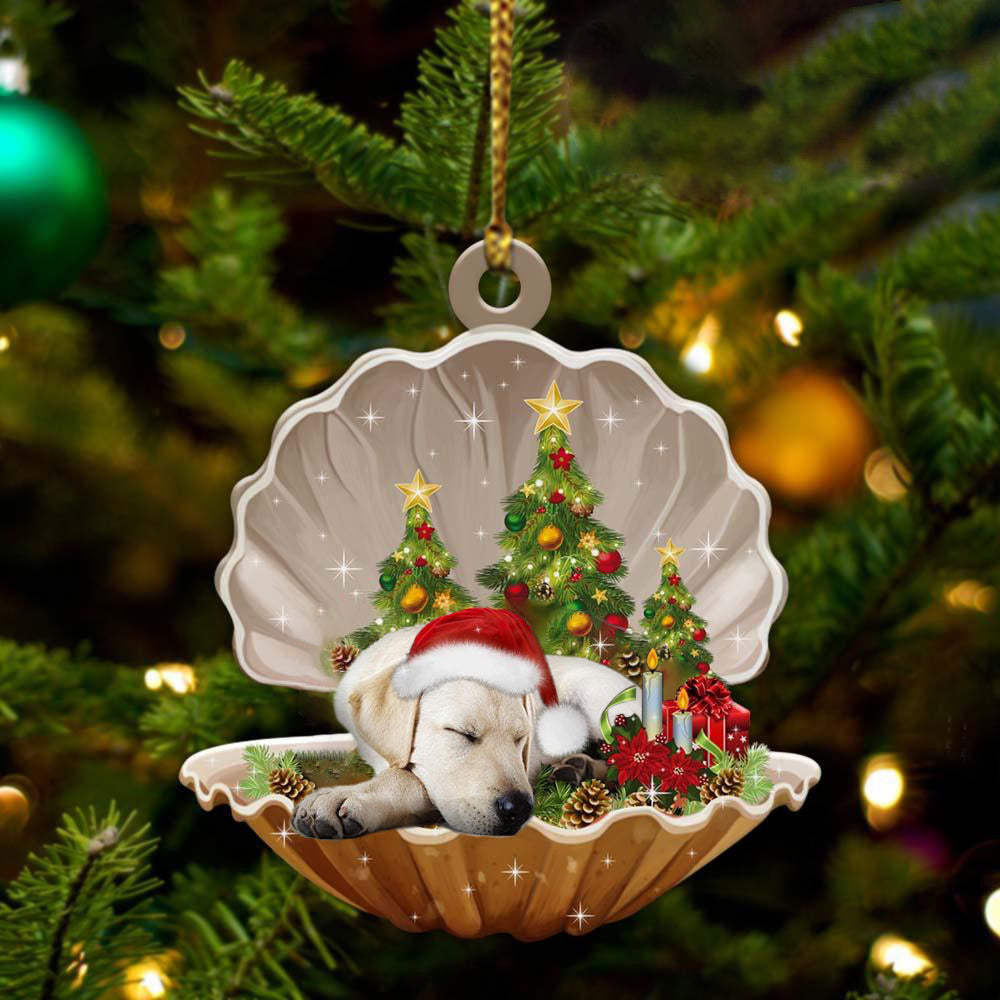 Labrador Retriever - Sleeping Pearl in Christmas Two Sided Ornament - Christmas Ornaments For Dog Lovers